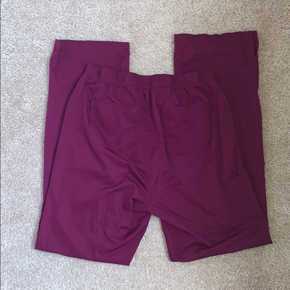 Wine Colored Medium Tall Scrub Pants - Picture 4 of 6
